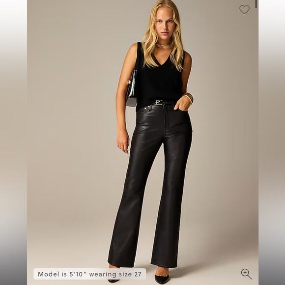 J.Crew High-rise bootcut pant in faux leather - Picture 1 of 5